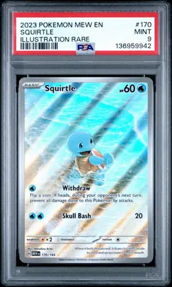 2023 POKEMON MEW EN-151 #170 SQUIRTLE ILLUSTRATION RARE PSA 9 - Image 1