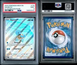 2023 POKEMON MEW EN-151 #170 SQUIRTLE ILLUSTRATION RARE PSA 9 - Image 3