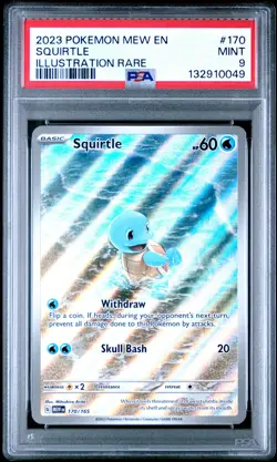 2023 POKEMON MEW EN-151 ILLUSTRATION RARE #170 SQUIRTLE PSA 9 - Image 1