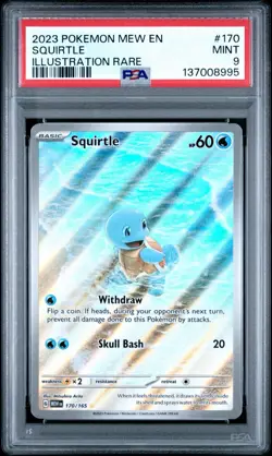 2023 POKEMON MEW EN-151 #170 SQUIRTLE ILLUSTRATION RARE PSA 9 - Image 1