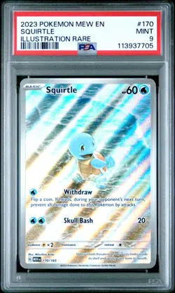 2023 POKEMON MEW EN-151 ILLUSTRATION RARE #170 SQUIRTLE PSA 9 - Image 1