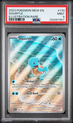 2023 POKEMON MEW EN-151 ILLUSTRATION RARE #170 SQUIRTLE PSA 9 - Image 1