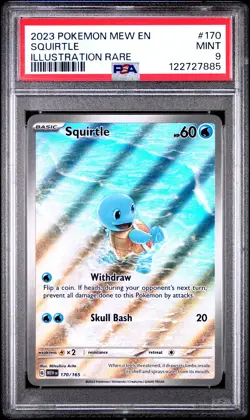 2023 POKEMON MEW EN-151 ILLUSTRATION RARE #170 SQUIRTLE PSA 9 - Image 1