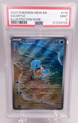 2023 POKEMON MEW EN-151 ILLUSTRATION RARE #170 SQUIRTLE PSA 9 - Image 1
