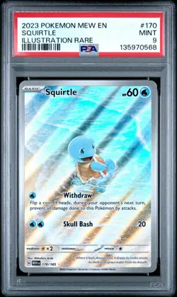 2023 POKEMON MEW EN-151 ILLUSTRATION RARE #170 SQUIRTLE PSA 9 - Image 1