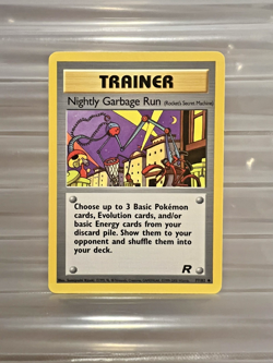 Pokemon Team Rocket TRAINER NIGHTLY GARBAGE RUN 77/82 Uncommon Unlimited Ed - Image 1