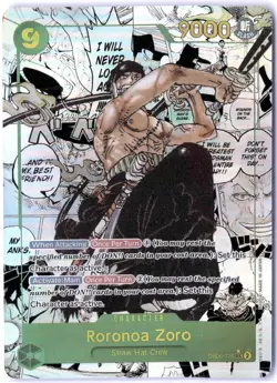 ULTRA RARE MANGA ALT ART LOW POP CUSTOM ONE PIECE!!! Roronoa Zoro HOLOFOIL - Image 1