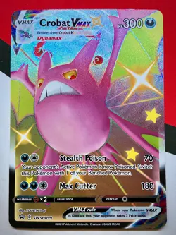 JUMBO Shiny Crobat VMAX Oversized Card SWSH099 Black Star Promo Pokemon NM - Image 1
