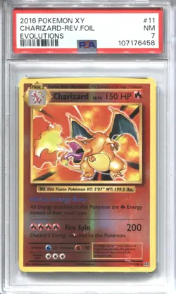2016 Pokemon XY Evolutions #11 Charizard - Rev Foil Evolutions PSA 7 - Image 1