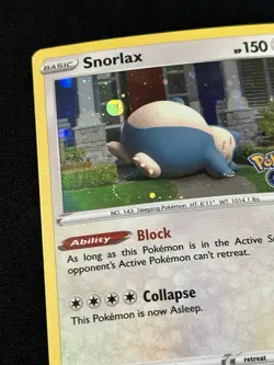 Snorlax 055/078 FART SWIRL Cosmos 2022 Pokemon Go Stamped Card NM - Image 3