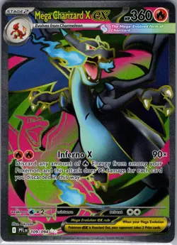 Mega Charizard X ex 109/094 ME02: Phantasmal Flames - Pokemon Card - NM - Image 1