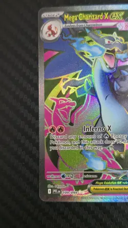 Mega Charizard X ex 109/094 Me02: Phantasmal Flames Holo Beautiful Card! - Image 3