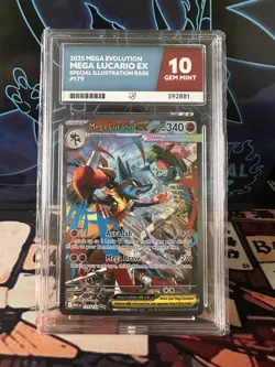 Ace 10 Mega Lucario Ex 179/132 SIR - Pokemon Mega Evolutions - Perfect Subgrades - Image 1