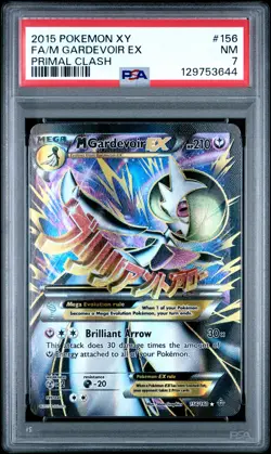 2015 POKEMON XY PRIMAL CLASH #156 FULL ART/M GARDEVOIR EX PSA 7 - Image 1