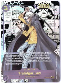 ULTRA RARE MANGA ALT ART LOW POP CUSTOM ONE PIECE!!! Trafalgar Law HOLOFOIL - Image 1