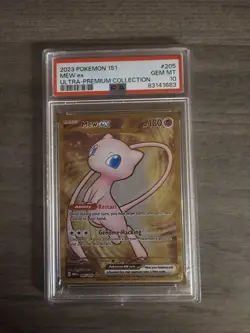 PSA 10 GEM MINT Mew Ex 205/165 Gold METAL 151 UPC PROMO Pokemon Card - Image 1