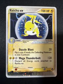 Pokemon TCG Raichu ex 98/100 Sandstorm Holo English 2003 HP - Image 1