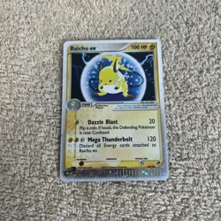 Pokemon TCG Raichu EX Sandstorm Holo Card 98/100 MP-DMG Pen Ink - Image 1