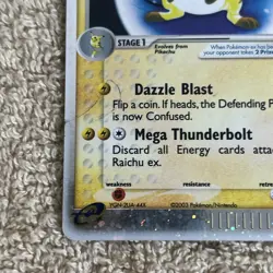 Pokemon TCG Raichu EX Sandstorm Holo Card 98/100 MP-DMG Pen Ink - Image 2