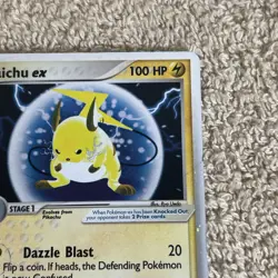 Pokemon TCG Raichu EX Sandstorm Holo Card 98/100 MP-DMG Pen Ink - Image 4