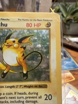 Pokemon TCG Shadowless Raichu Base Set Holo 14/102 1st Edition Rare - Image 4