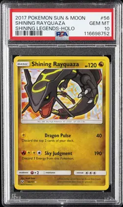 2017 POKEMON SUN & MOON SHINING LEGENDS #56 SHINING RAYQUAZA-HOLO PSA 10 - Image 1