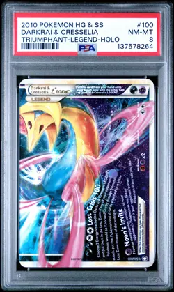 2010 POKEMON HEARTGOLD & SOULSILVER DARKRAI & CRESSELIA LEGEND-HOLO PSA 8 - Image 1