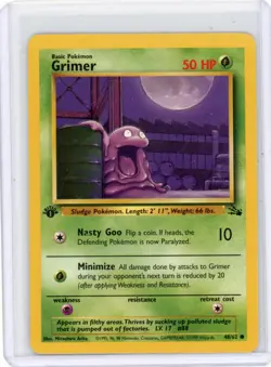 Grimer Fossil 1st Edition Common 48/62 1999 Pokemon - Image 1