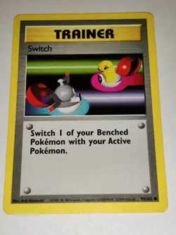 Switch Pokemon Base Set 95/102 Common Trainer Unlimited Vintage CCG 1999 WotC NM - Image 1