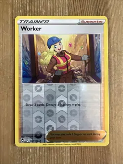 POKEMON Card - Worker 167/195 - Reverse Holo - Silver Tempest - NM - Image 1