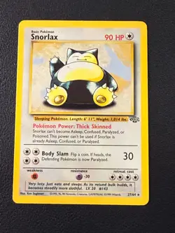Pokemon TCG Snorlax #27/64 Non Holo Rare Jungle Set WOTC VTG 1999 LP - Image 3