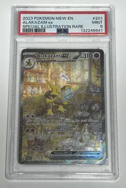 2023 Pokemon MEW EN Alakazam ex 151 SIR 201/165 PSA 9 Mint! - Image 1