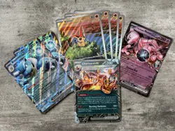 Jumbo Pokemon Card Lot Of 8: Charizard, Mewtwo, Blastoise (2), Victini (4) - Image 1