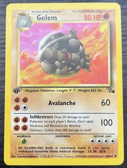 Golem 36/62 Pokemon TCG WOTC Base Set Fossil Uncommon Near Mint NM - Image 1