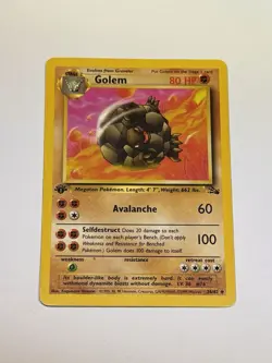 1st Edition Golem 36/62 Fossil Common Pokemon TCG Vintage WotC 1999 NM/LP - Image 1