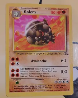 Pokemon Card TCG Golem 36/62 Fossil Regular 1st Edition Near Mint - Image 1