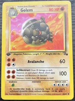 Golem 36/62 Pokemon TCG WOTC Base Set Fossil Uncommon Near Mint NM - Image 1
