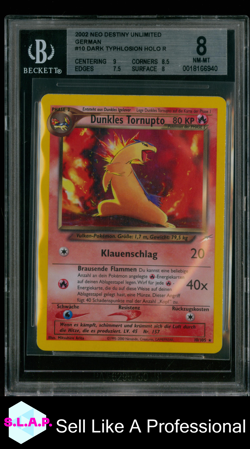 DARK TYPHLOSION HOLO R 2002 POKEMON NEO DESTINY UNLIMITED GERMAN 10 BGS 8.0 - Image 1