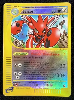 Scizor 32/147 Aquapolis Rare Reverse Holo E Series Pokemon Card - MP - Image 1