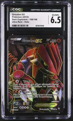 CGC 6.5 Groudon EX 106/108 Dark Explorers Ultra Rare Holo Pokemon Card - Image 1