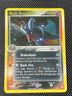 Dark Houndoom 5/109 Swirl Team Rocket Returns Stamped Reverse Holo Pokemon NM/LP - Image 1