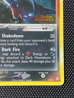 Dark Houndoom 5/109 Swirl Team Rocket Returns Stamped Reverse Holo Pokemon NM/LP - Image 4