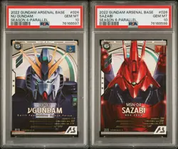 PSA10 νGundam AB04-024 U Sazabi AB04-026 U Parallel Set Gundam Arsenal Base Card - Image 1