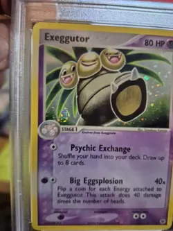 2004 Pokemon EX Fire Red Leaf Green Exeggutor holo 5/112 PSA 8 75999520 swirl - Image 2