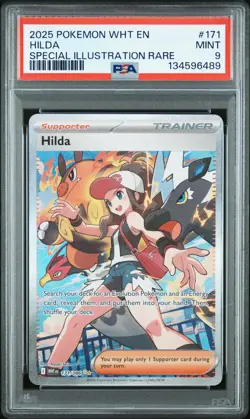 2025 POKEMON WHT EN-WHITE FLARE SPECIAL ILLUSTRATION RARE #171 HILDA PSA 9 - Image 1