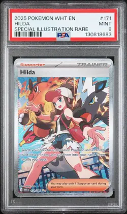 2025 POKEMON WHT EN-WHITE FLARE SPECIAL ILLUSTRATION RARE #171 HILDA PSA 9 - Image 1
