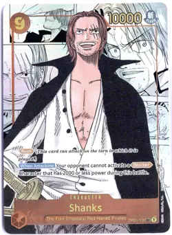 ULTRA RARE MANGA ALT ART LOW POP CUSTOM ONE PIECE!!! Shanks HOLOFOIL - Image 1