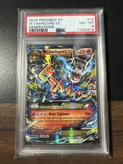 2016 POKEMON XY GENERATIONS M CHARIZARD EX 12/83 FULL ART ULTRA RARE HOLO PSA 8 - Image 1