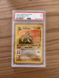 Pokemon TCG Kabutops Holo Rare 1st Edition Fossil, 9/62, Vintage WOTC - PSA 7 - Image 1