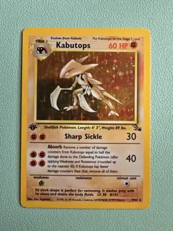 Pokemon TCG Kabutops Holo Rare 1st Edition Fossil, 9/62, Vintage WOTC - Image 1
